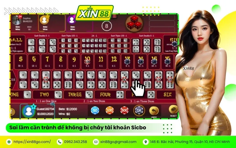 Sai lầm cần tránh để không bị cháy tài khoản Sicbo